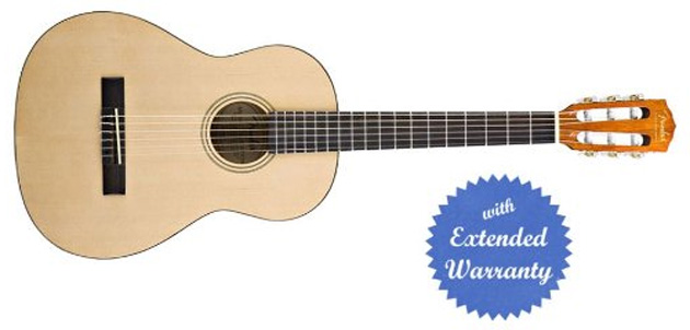 Fender ESC-80 3/4-Size Classical Guitar, Rosewood Fretboard, Gig Bag with Gear Guardian Extended Warranty - Natural